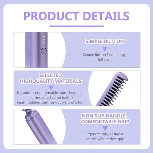 PocketSilk  Rechargeable Hot Comb Hair Straightener