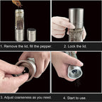 2-in-1 Stainless Steel Salt And Pepper Grinder