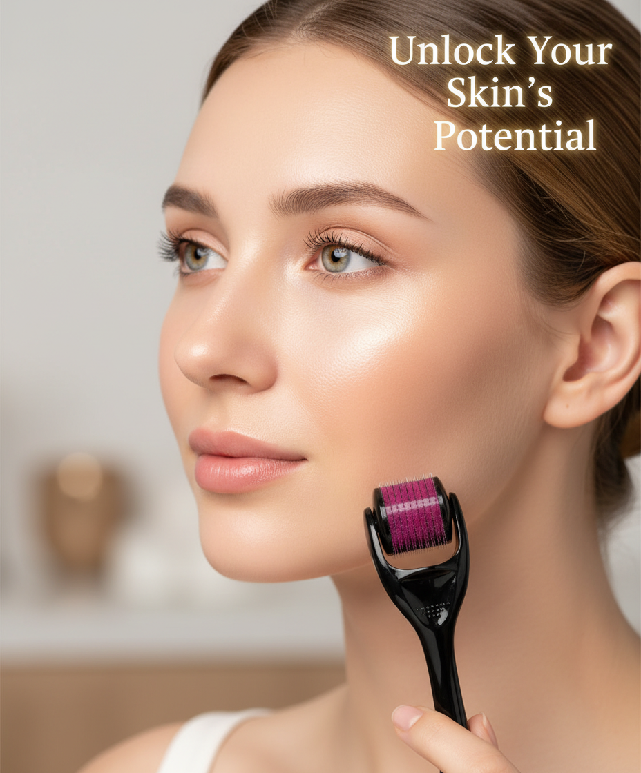 Derma Roller With 0.5 MM Titanium Microneedles  (Pack of 1 ) - benefitsSwap