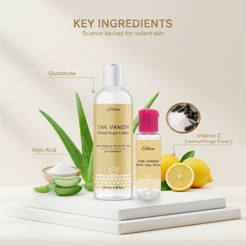 Tan Vanish Glutai Kojic Lotion and Gluta Kojic Serum 100 ml - key-ingredients