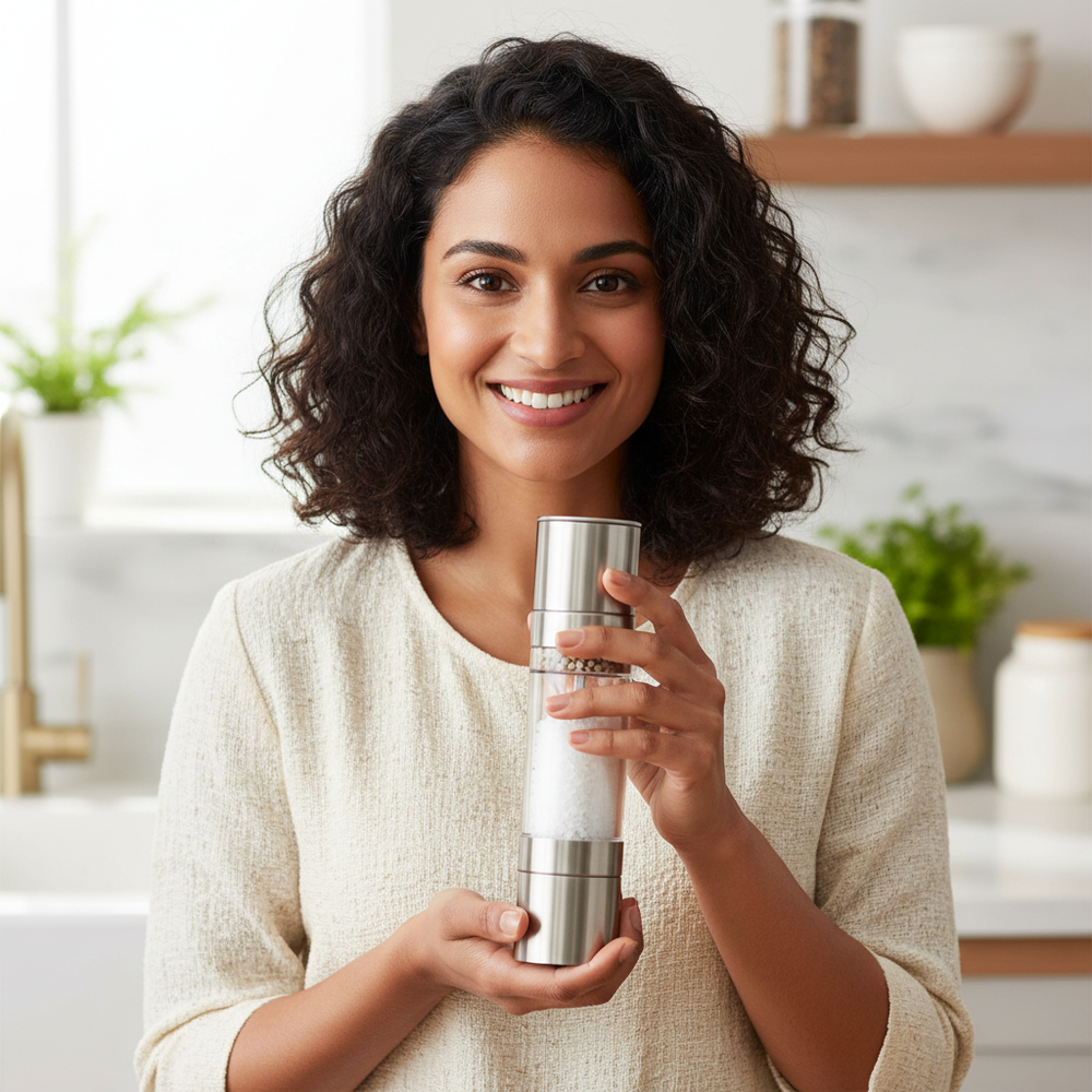 2-in-1 Stainless Steel Salt And Pepper Grinder - reviews-with-image