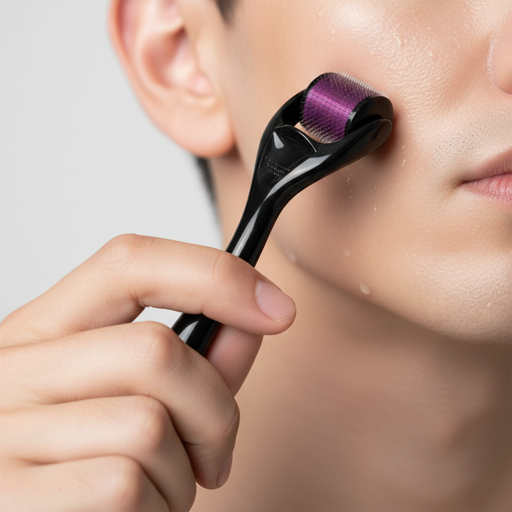 Derma Roller With 0.5 MM Titanium Microneedles  (Pack of 1 ) - reviewsCarousel