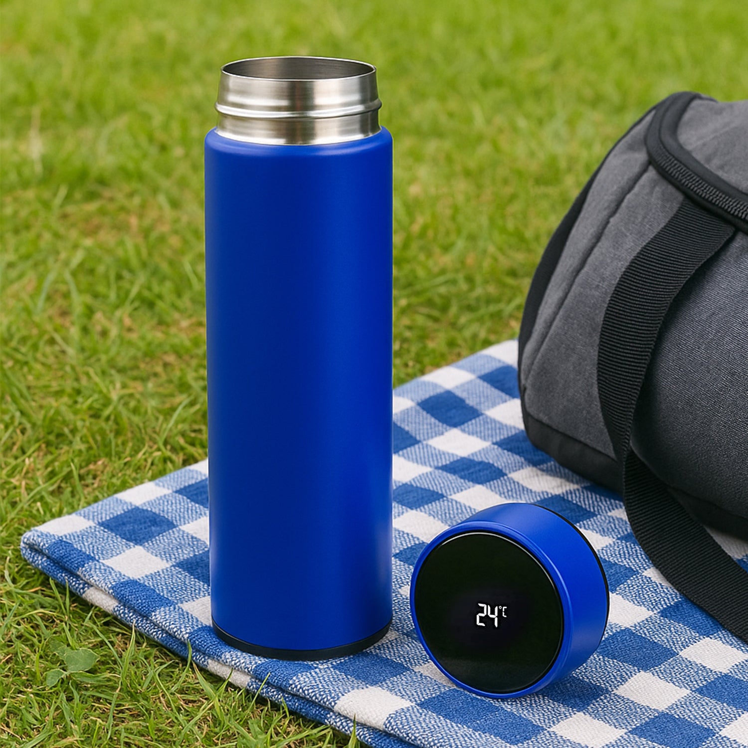 Blue Vacuum Insulated Water Bottle (1 Pc  500ml)